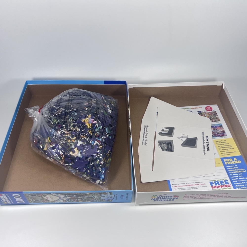 White Mountain - Jeweled Cat - 1000 piece puzzle - open box - excellent - Picture 3 of 6